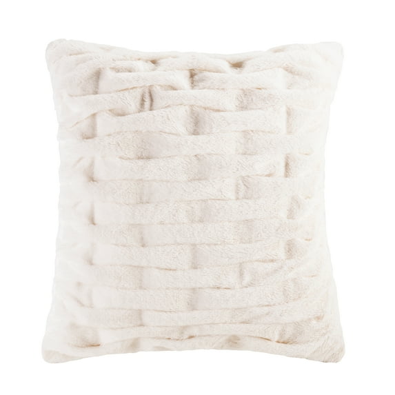 Home Essence Ruched Fur Ultra Soft Square Decorative Pillow