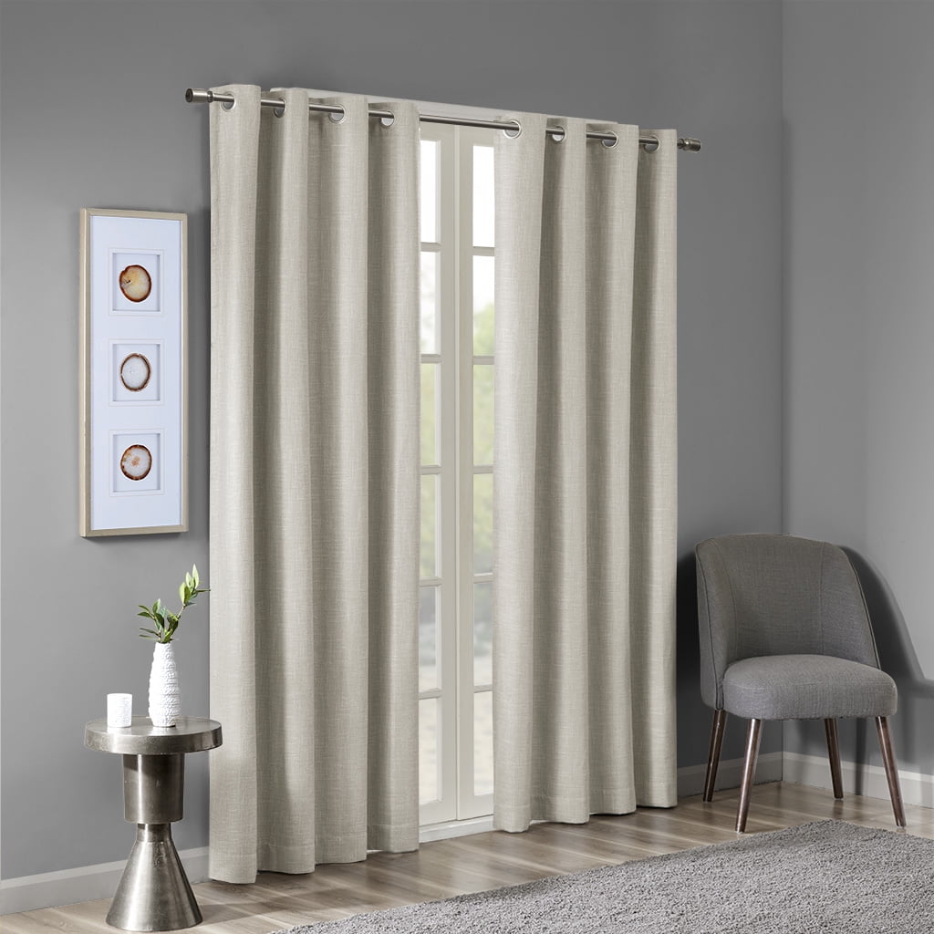 Taupe Blackout Polyester Grommet Top Window Panel