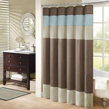 Home Essence Salem Pieced Faux Silk Shower Curtain
