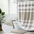 thumbnail image 1 of Madison Park Taupe Waffle Shower Curtain, Stripe Spa Shower Curtain for Bathroom Decor, Waterproof Shower Curtain for Bathroom, 72x72", 1 of 7