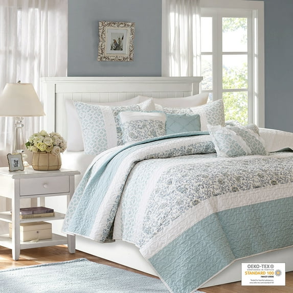 Home Essence Stella Premium Cotton Percale Quilted King Coverlet Set