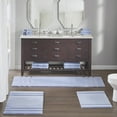 thumbnail image 1 of Home Essence Stria Border Stripe Marshmallow Bath Rug, 1 of 7