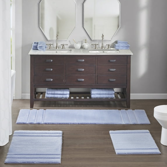 Home Essence Stria Border Stripe Marshmallow Bath Rug