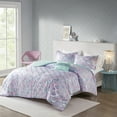 thumbnail image 1 of Home Essence Teen Daphne Metallic Printed Reversible Duvet Cover Set, Full/Queen, Aqua/Purple, 1 of 13