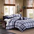 thumbnail image 1 of Home Essence Teen Lance Blue Plaid Cotton Filled Quilted 3 Piece Coverlet Set, Full/Queen, 1 of 3