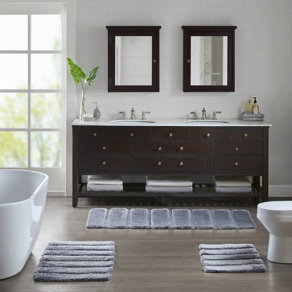 Home Essence Tufted Pearl Channel Solid Durable Bath Rug
