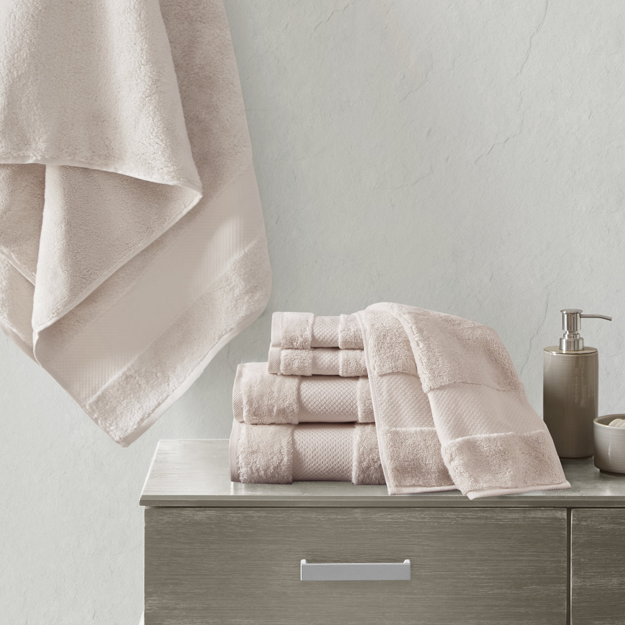 Blush Turkish Cotton 6-Piece Bath Towel Set
