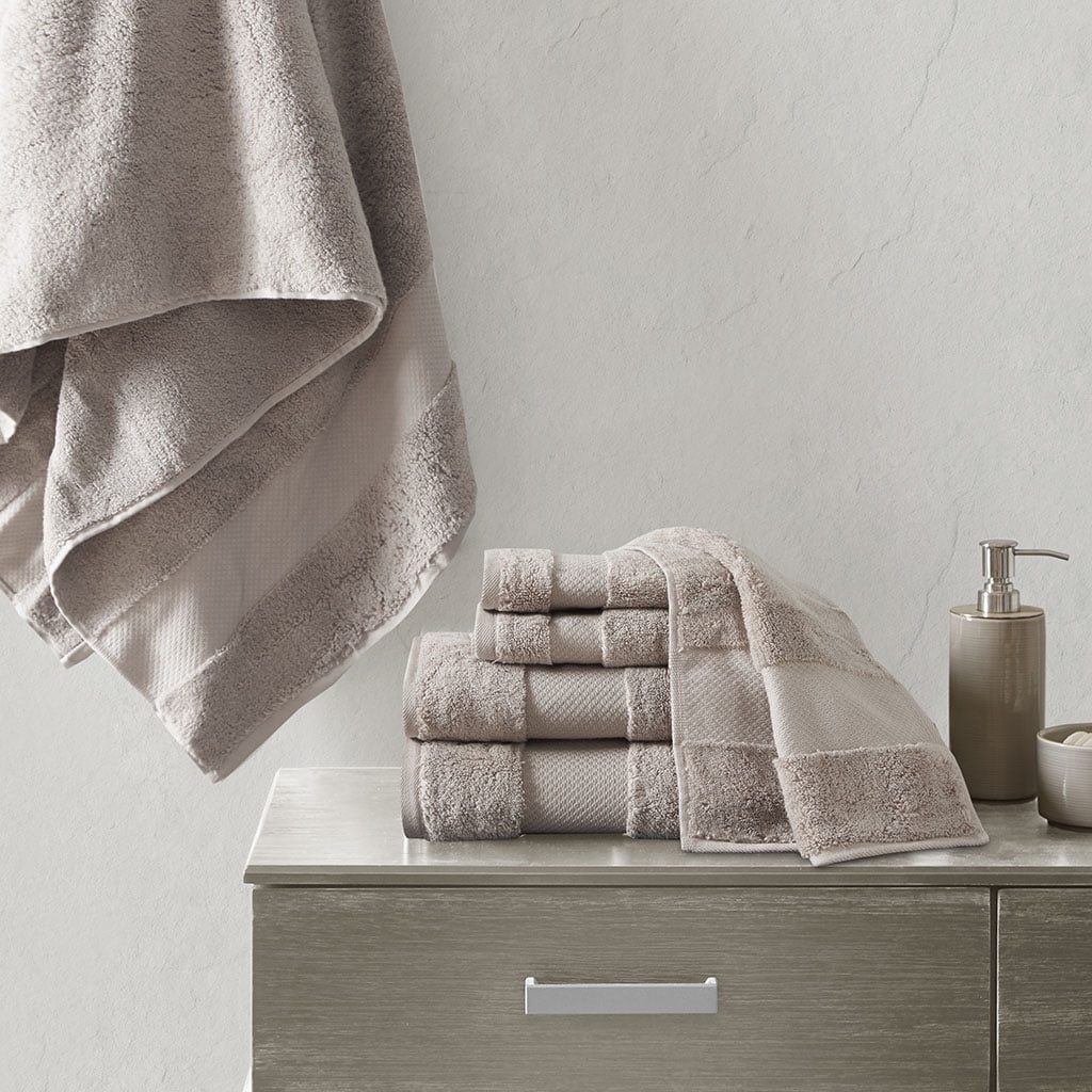 Taupe Turkish Cotton 6-Piece Plush Bath Towel Set