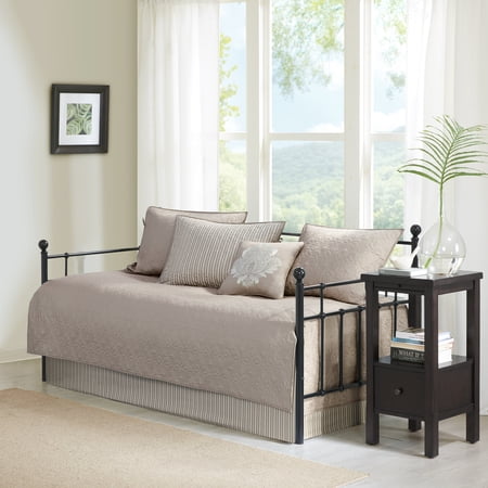 Home Essence Vancouver 6 Piece Reversible Daybed Cover Set, Khaki