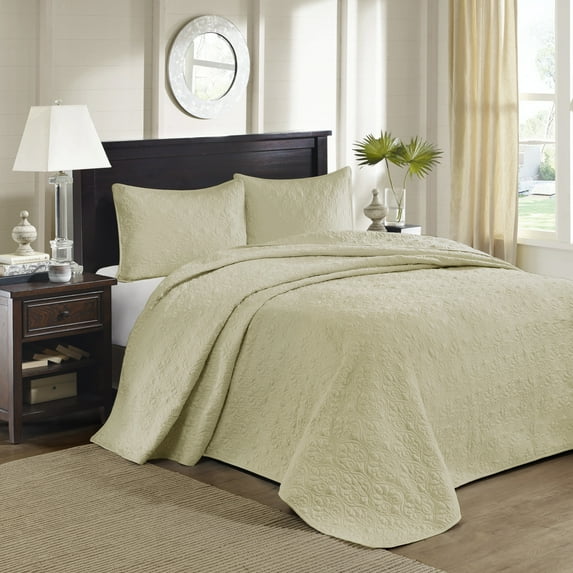 Home Essence Vancouver Solid Reversible Bedspread Set, Yellow, Twin