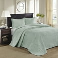 thumbnail image 1 of Regency Heights Quebec 3 Piece Bedspread Set Lightweight Reversible Bedding Set, King, Seafoam, 1 of 13