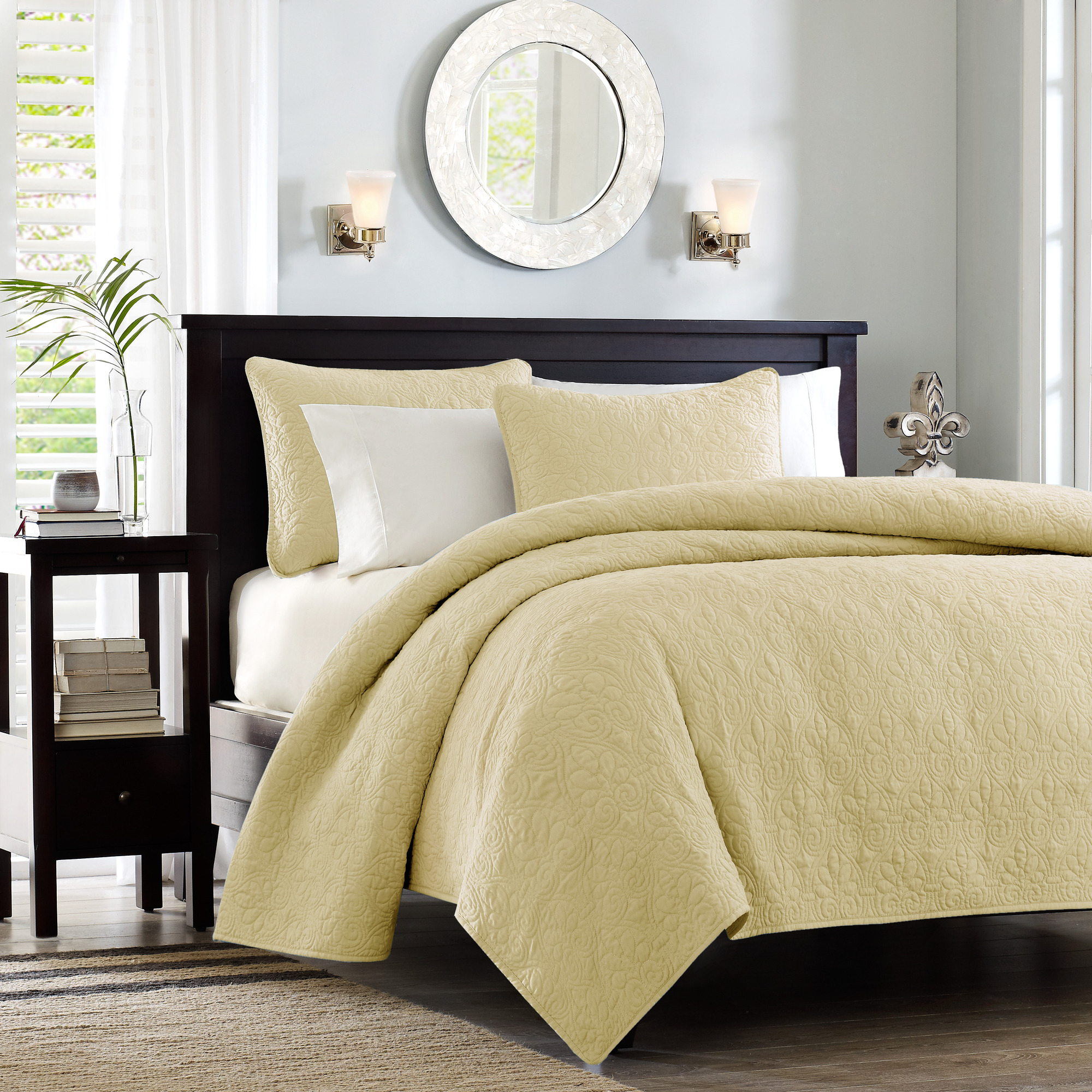 Home Essence Vancouver Super Soft Reversible Coverlet Set, Full/Queen, Yellow - image 1 of 14