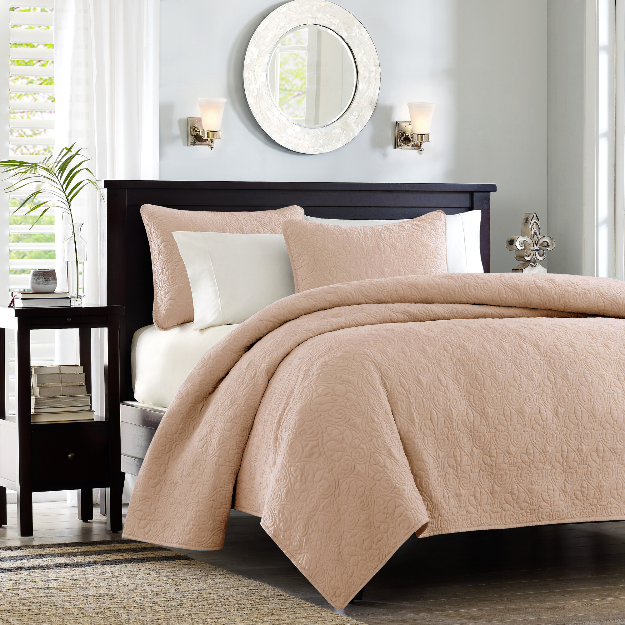 Home Essence Vancouver Super Soft Reversible Coverlet Set, Twin/Twin XL, Blush - image 1 of 13