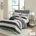 thumbnail image 1 of Home Essence Wade Reversible Super Soft Complete Bedding Set, King, Gray/Charcoal, 1 of 26
