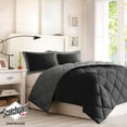 thumbnail image 1 of Home Essence Windsor Reversible Down Alternative 3M Scotchgard Comforter Set Black/Gray FQ, 1 of 5
