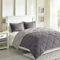thumbnail image 1 of Home Essence Windsor Reversible Down Alternative 3M Scotchgard Comforter Set, Full/Queen, Charcoal/Grey, 1 of 6