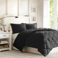 thumbnail image 1 of Home Essence Windsor Reversible Down Alternative 3M Scotchgard Comforter Set, Twin/Twin XL, Black/Black, 1 of 5