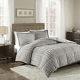 thumbnail image 1 of Home Essence York Faux Fur 3 Piece Solid Comforter Set, King/Cal King, Grey, 1 of 3