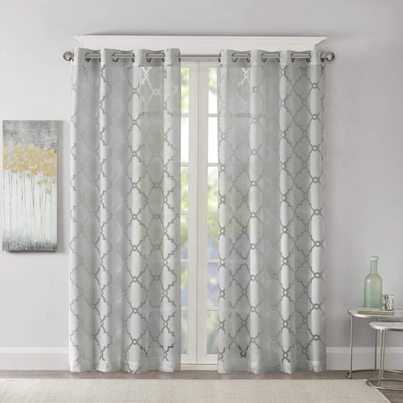 Home Essence Zoe Fretwork Burnout Sheer Panel