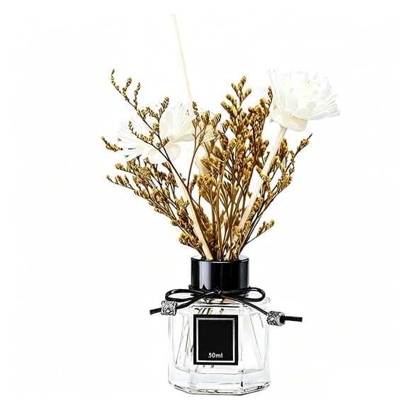 Home Essential Oil Diffuser Glass Aroma Diffuser for Room and Bathroom Freshening, Cozy Gift for Relaxation and Better Sleep with Long Lasting 50ml Fragrance and Decorative Design