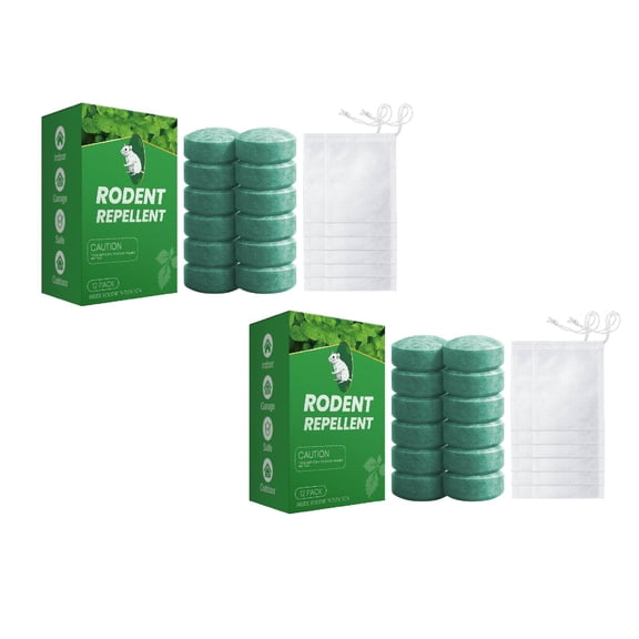 Mice Rat Squirrel Repellent 12 Pack Peppermint Oil Indoor Outdoor Rodent Prevention Safe Household Use