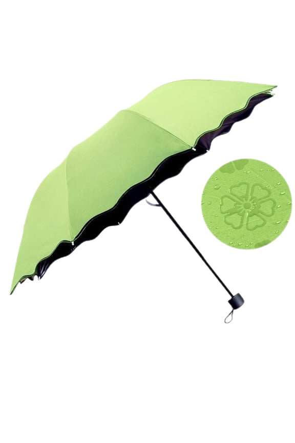 Home Essentials 6 Color Fun Creative Water Umbrella Women's Fashion Folding Flouncing Umbrella Double Layer Windproof Uv Umbrella Green