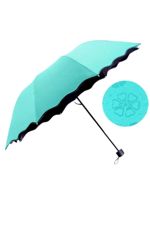 Home Essentials 6 Color Fun Creative Water Umbrella Women's Fashion Folding Flouncing Umbrella Double Layer Windproof Uv Umbrella Mint Green
