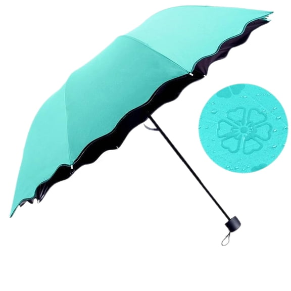 Home Essentials 6 Color Fun Creative Water Umbrella Women's Fashion Folding Flouncing Umbrella Double Layer Windproof Uv Umbrella Mint Green
