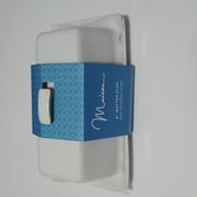 Home Essentials 8 Maison Covered Butter Dish   Rectangular Finial Handle, White Ceramic Kitchen Serveware