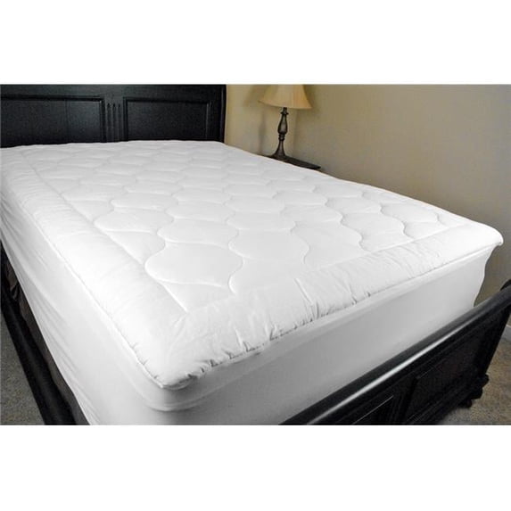 Home Essentials 80" Modern Style Cotton Queen Mattress Pad in White Finish