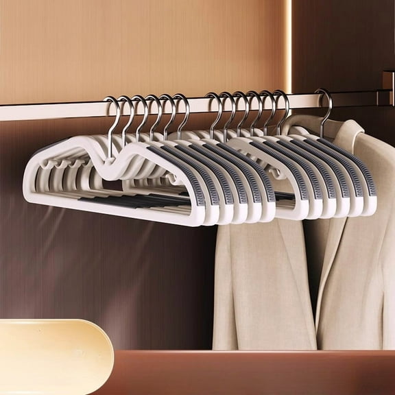 Home Essentials Anti-Slip No-Mark Hangers, 10-Pack - Space-Saving Short Neck Design for Clothes, Eco-Friendly ABS Plastic (5kg Capacity)