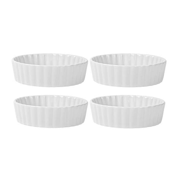 Home Essentials & Beyond 15621 5 in. Round Ruffle Mini Bakers - Set of 4