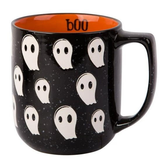 Home Essentials & Beyond 95382 16 oz Black Speckled Mug with Ghosts for Unisex