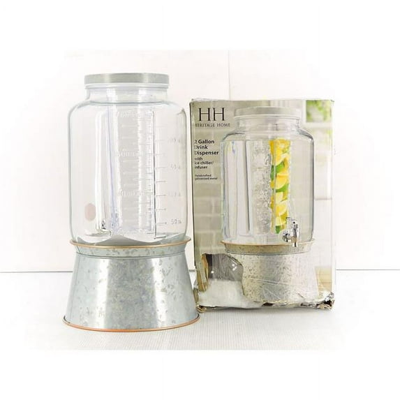 Home Essentials & Beyond 1803A 2 gal Beverage Dispenser with Base & Infuser