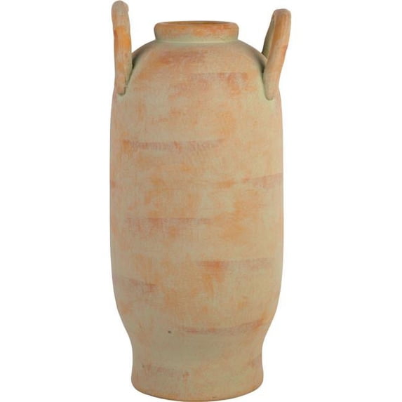 Home Essentials & Beyond 23598 16 in. Terracotta Finish 2-Handle Vase