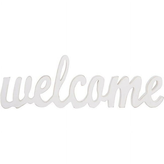 Home Essentials & Beyond 43747 18 in. Welcome White Word Sign