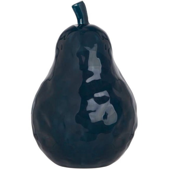 Home Essentials & Beyond 45251 7.3 in. Navy Ceramic Pear Sculpture