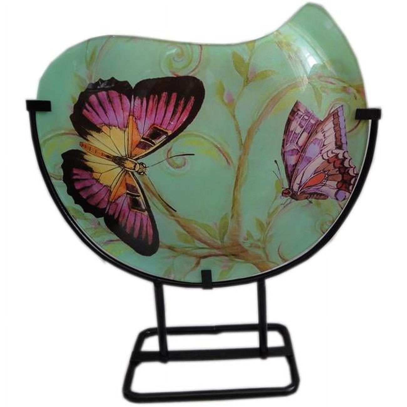 Home Essentials & Beyond 65102 Artful Butterfly On Vase GB - Blue And Green