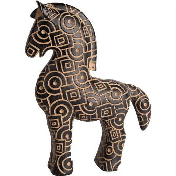 Home Essentials & Beyond 77247 9 x 11.5 in. Brown Pattern Horse Figurine