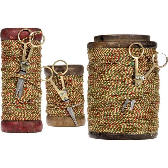 Home Essentials & Beyond 79864 Multi Color Spools with Scissors, Set of 3