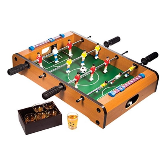 Home Essentials Beyond Funville Foosball Game Set with Shot Glasses, Clear