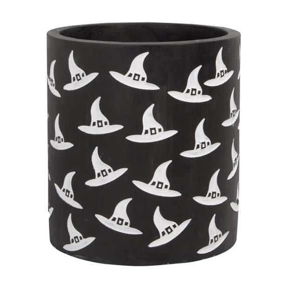Home Essentials & Beyond R24-93953 6 in. Black All Over Witchs Hat Utensil Crock for Unisex