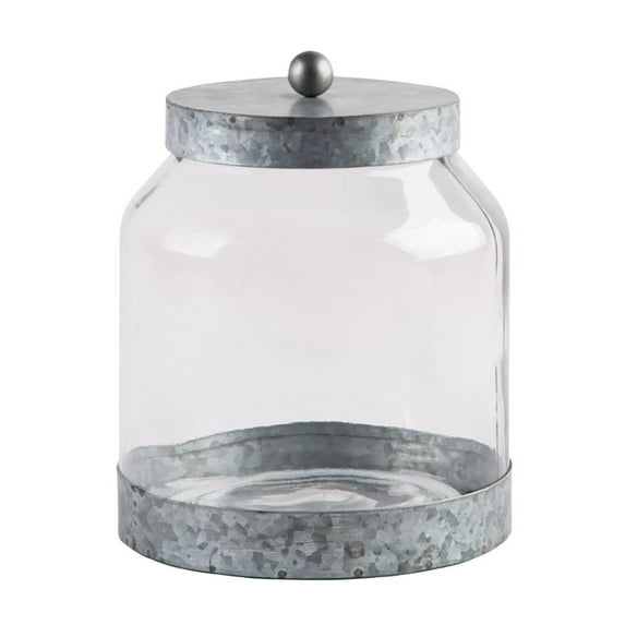 Home Essentials Fiddle and Fern Medium Galvanized Canister