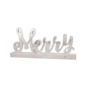 Home Essentials Holiday Merry Sign Silver