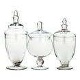 thumbnail image 1 of Home Essentials Terra Collection Set Of Three Assorted Mini Glass Cannisters, 1 of 4