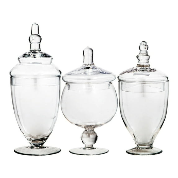 Home Essentials Terra Collection Set Of Three Assorted Mini Glass Cannisters