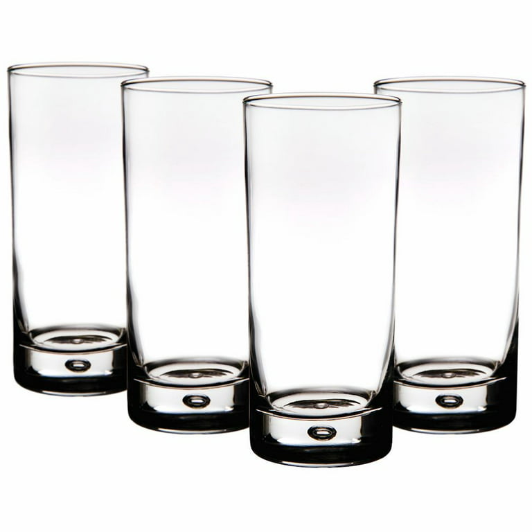 Vintorio GoodGlassware Highball Glasses (Set of 4) 13.5 oz - Tall Drinking Glass with Heavy Base - for Water, Juice, Cocktails, and Bever
