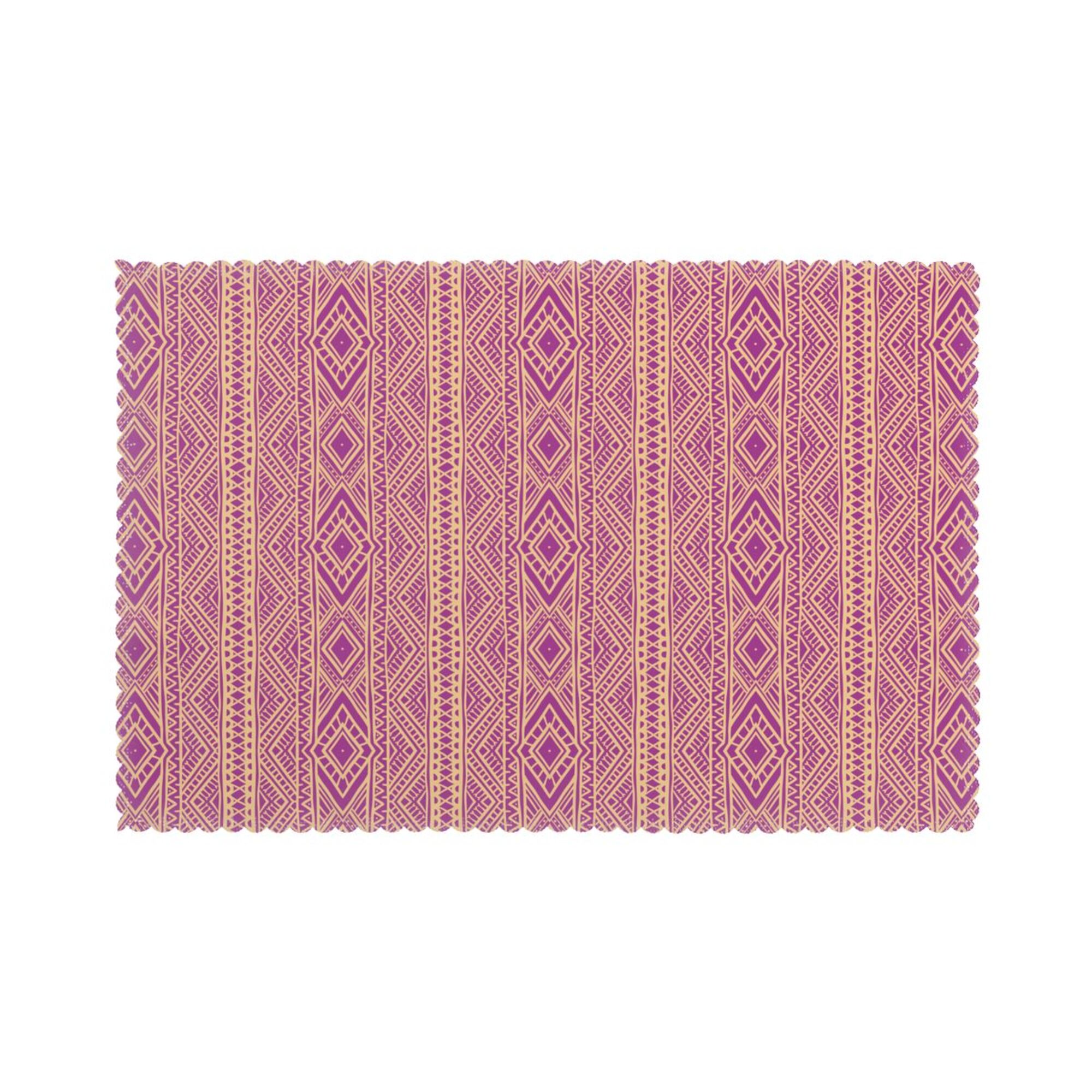 Home Ethnic Fabric Background Placemats Set Of 6 Washable Wipeable