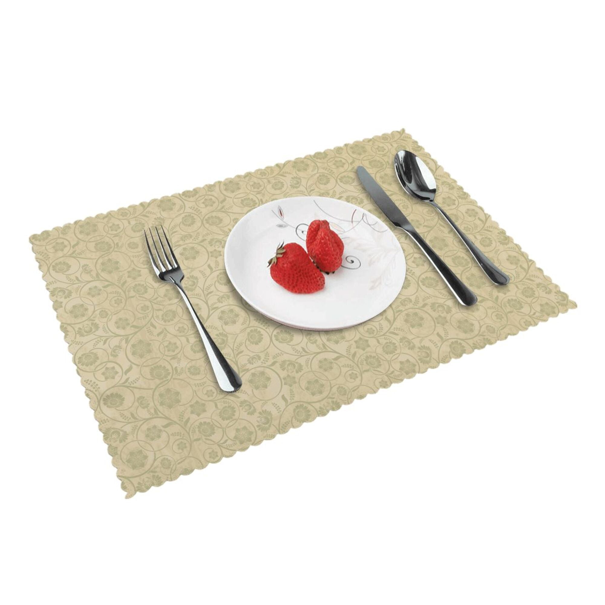 Home European Classical Flower Background Placemats Set Of 4 Washable