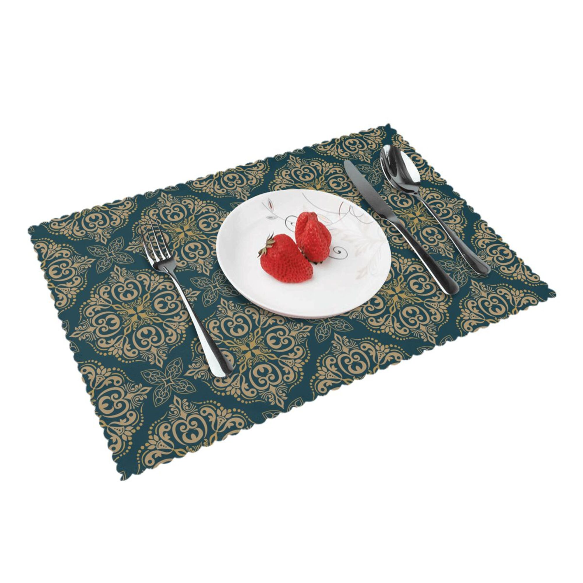 Home European Classical Flower Background Placemats Set Of 4 Washable